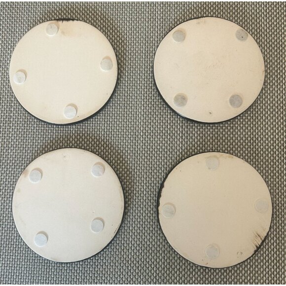 Set Of 4 Ceramic Fish Blue White Pottery Coasters Embossed Design Marine Life Co - Picture 4 of 7